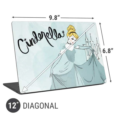 Disney Princess Cinderella Curtsy Art Universal Laptop 12in (9.8 x 6.8in) Skin